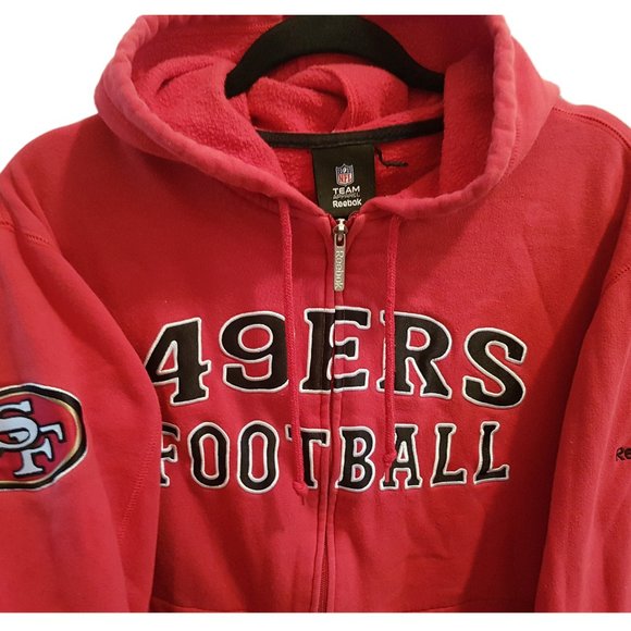 NFL Reebok Hoodie San Francisco 49ers Youth Small US S Unisex 49ers Hoodie Red - Picture 4 of 16
